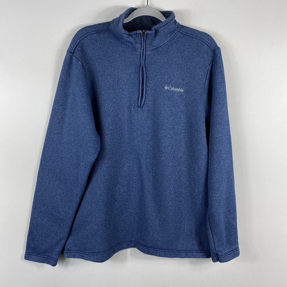 Columbia Pullover Men's Large Navy Blue Great Hart Mountain III Half Zip